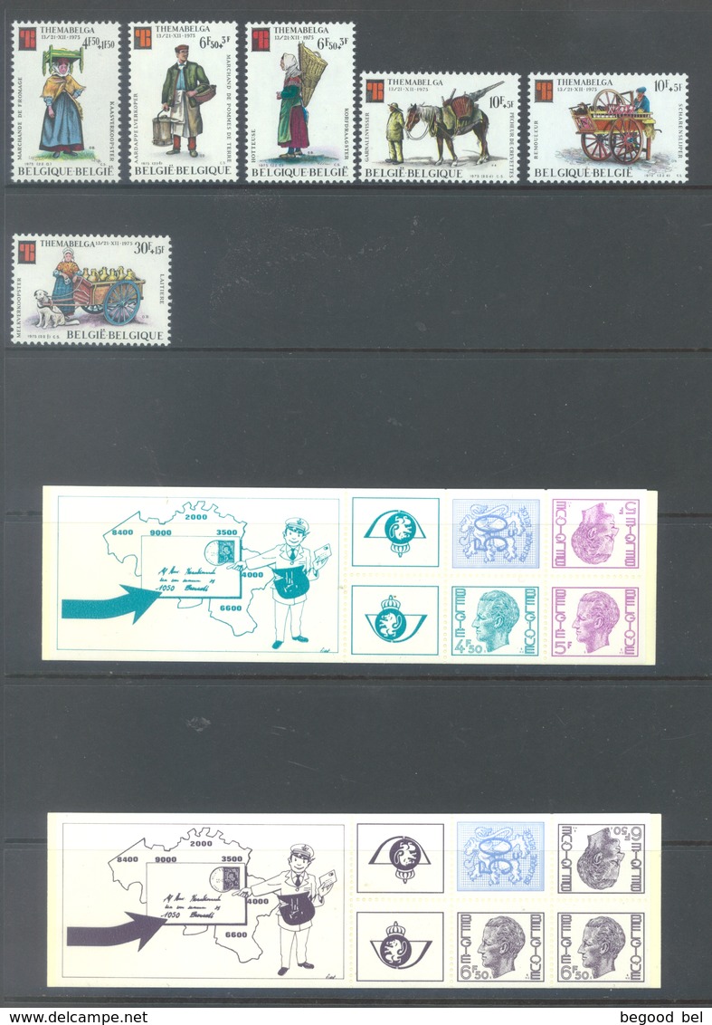 BELGIUM - 1975 - MNH/***LUXE -  JAAR ANNEE YEAR 1975 INCLUDED BOOKLETS  - QUOTATION 48.30 EUR - Lot 17855 - Années Complètes