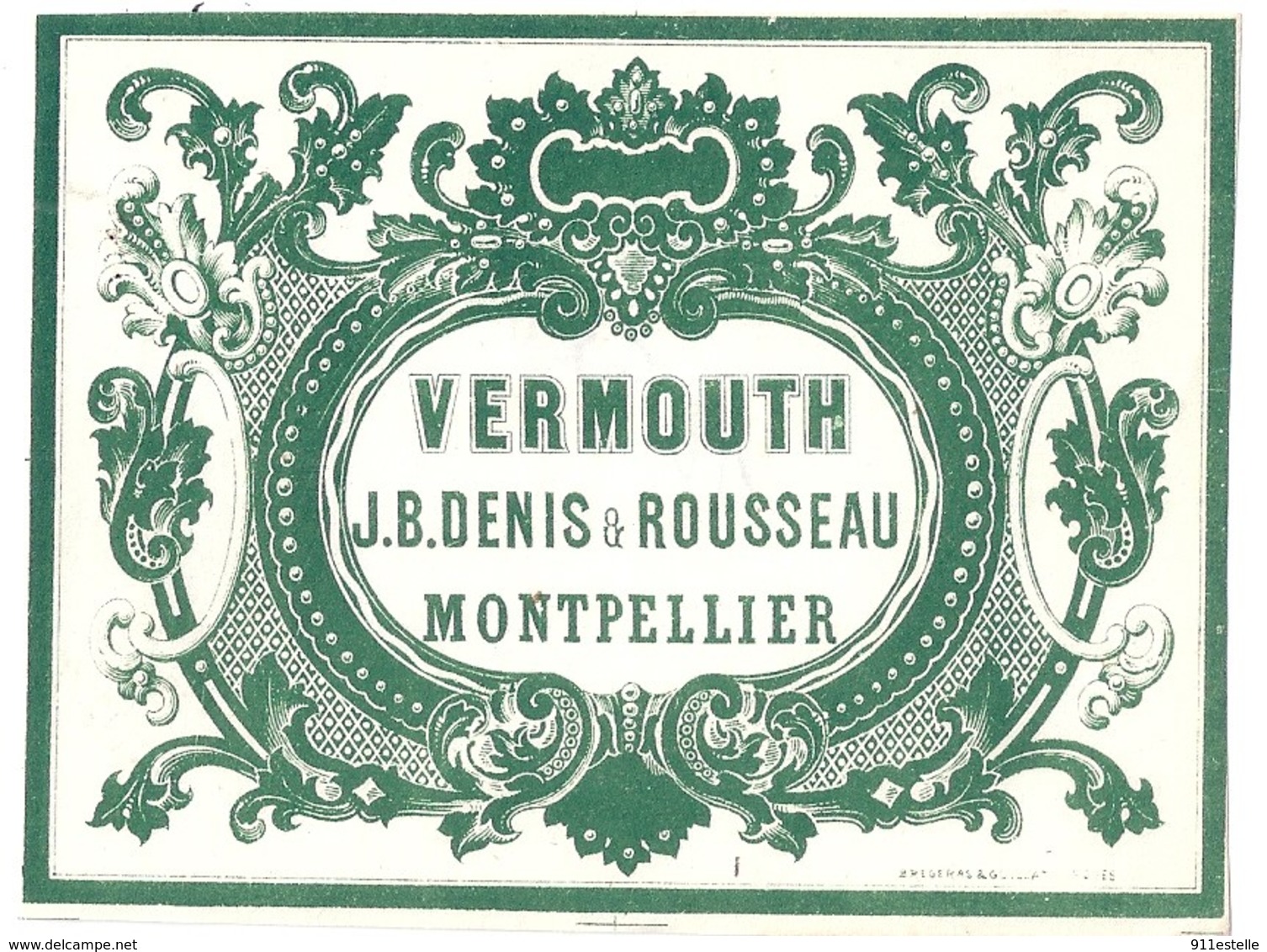 34  VERMOUTH  J B DENIS & ROUSSEAU  MONTPELLIER - Autres & Non Classés