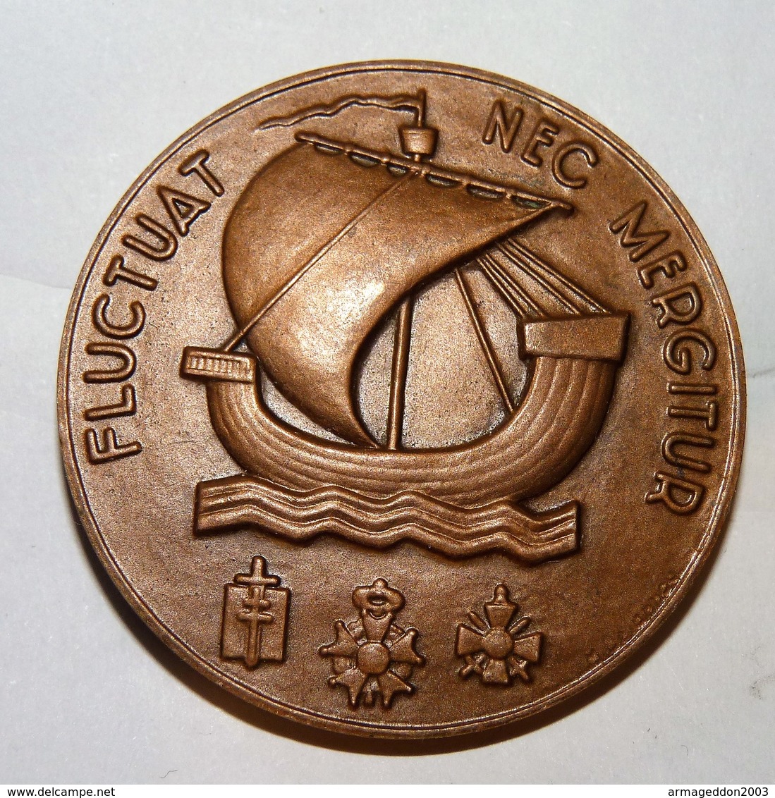 SUPERBE  MEDAILLE  BRONZE VILLE DE PARIS 1975 / BATEAU - Sonstige & Ohne Zuordnung