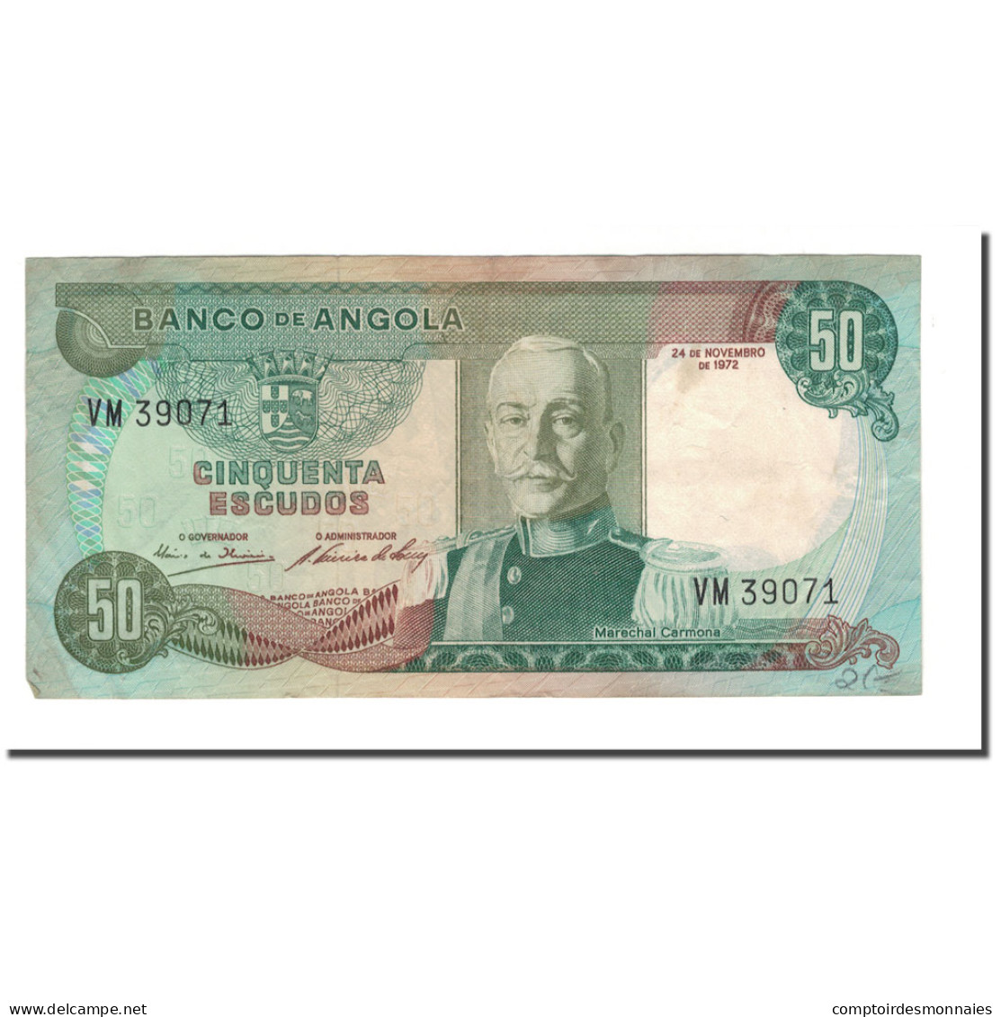 Billet, Angola, 50 Escudos, 1972, 1972-11-24, KM:100, TTB - Angola