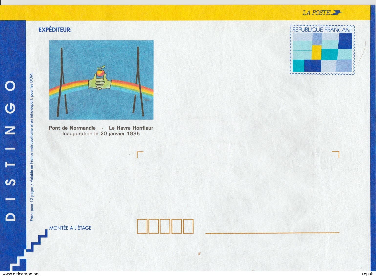 France Distingo Repiqué Pont De Normandie 1995 Neuf Format 165X230 - Prêts-à-poster:  Autres (1995-...)