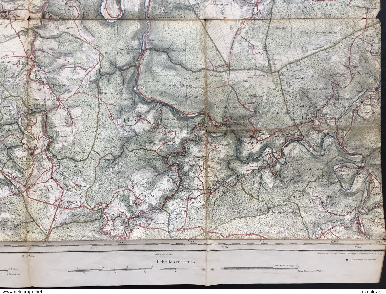 Carte Topographique Militaire STAFKAART +/- 1907 Spa La Gleize Esneux Ferrieres Aywaille Comblain Au Pont Remouchamps - Cartes Topographiques