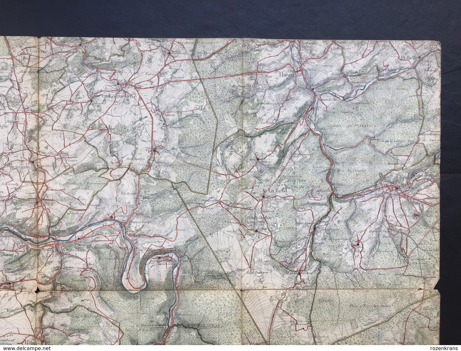 Carte Topographique Militaire STAFKAART +/- 1907 Spa La Gleize Esneux Ferrieres Aywaille Comblain Au Pont Remouchamps - Cartes Topographiques