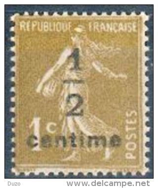 France - 1932/37 - Type Semeuse Fond Plein Bistre-olive Surchargée 1/2 C. Y&T N°279A ** Neuf Luxe 1er Choix - Nuovi