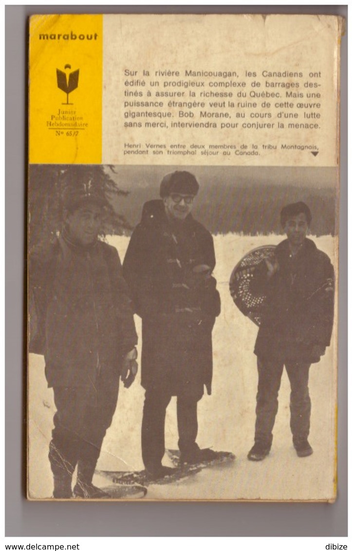 Roman. Henri Vernes. Bob Morane. Terreur à Manicouagan. Edition Marabout N° 294 - Belgische Schrijvers