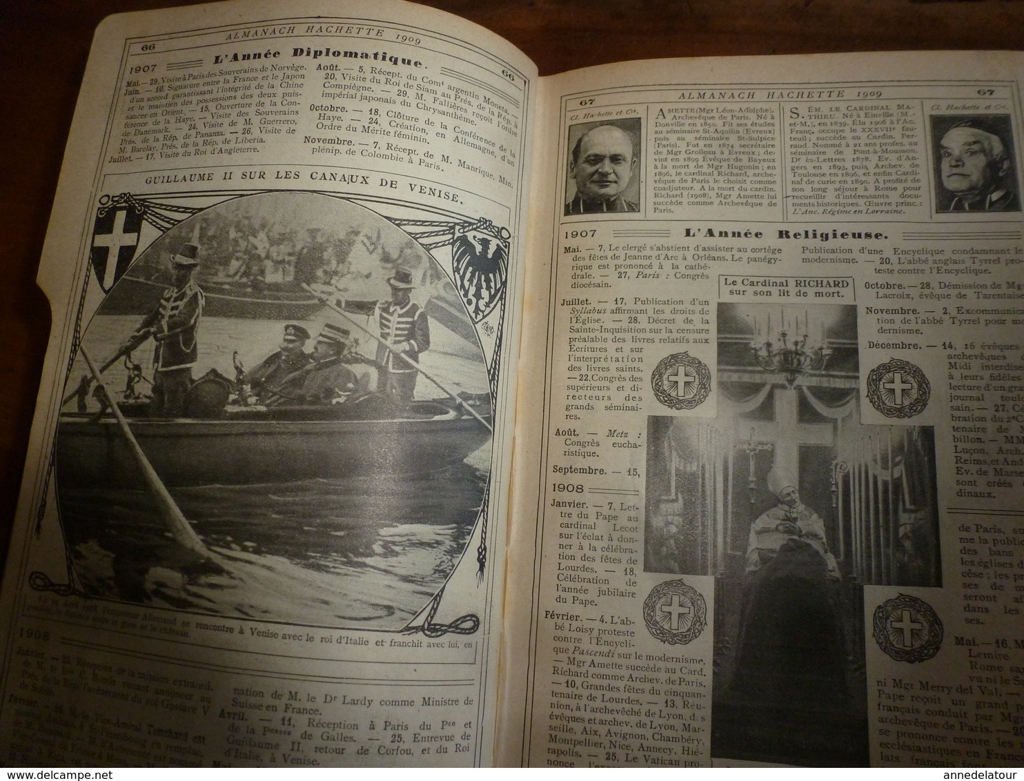 1909 En BRETAGNE 13 maris pour 1 femme, En ALSACE  2/3 de mari pour 1 femme;etc (éd. luxe) ALMANACH HACHETTE