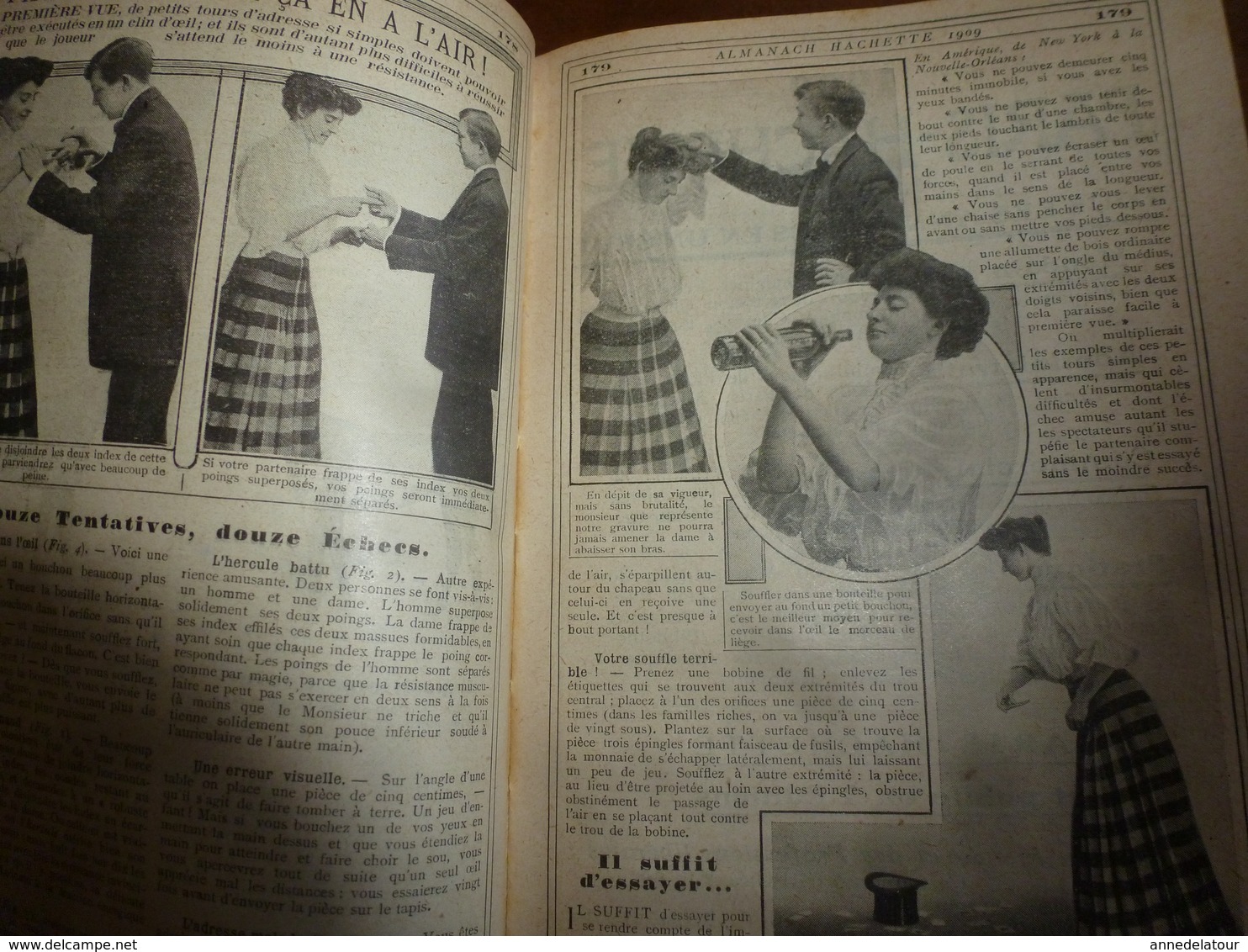 1909 En BRETAGNE 13 maris pour 1 femme, En ALSACE  2/3 de mari pour 1 femme;etc (éd. luxe) ALMANACH HACHETTE