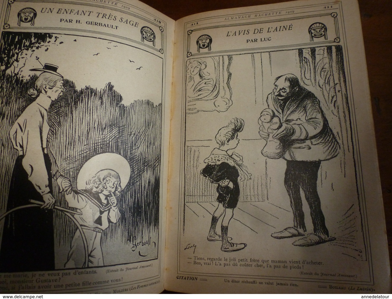 1909 En BRETAGNE 13 maris pour 1 femme, En ALSACE  2/3 de mari pour 1 femme;etc (éd. luxe) ALMANACH HACHETTE