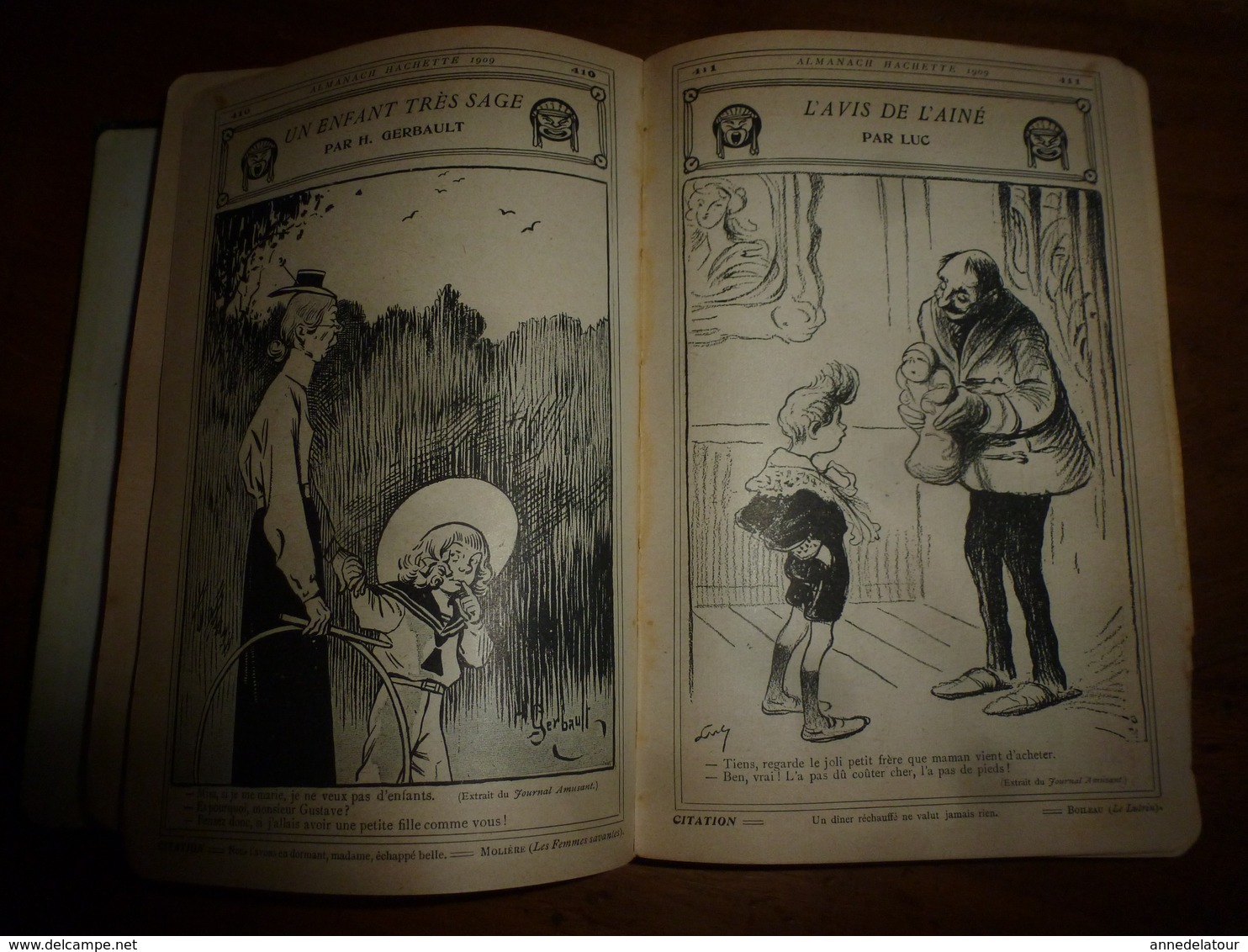 1909 En BRETAGNE 13 maris pour 1 femme, En ALSACE  2/3 de mari pour 1 femme;etc (éd. luxe) ALMANACH HACHETTE