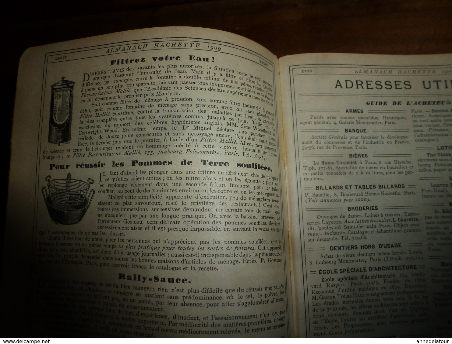 1909 En BRETAGNE 13 maris pour 1 femme, En ALSACE  2/3 de mari pour 1 femme;etc (éd. luxe) ALMANACH HACHETTE