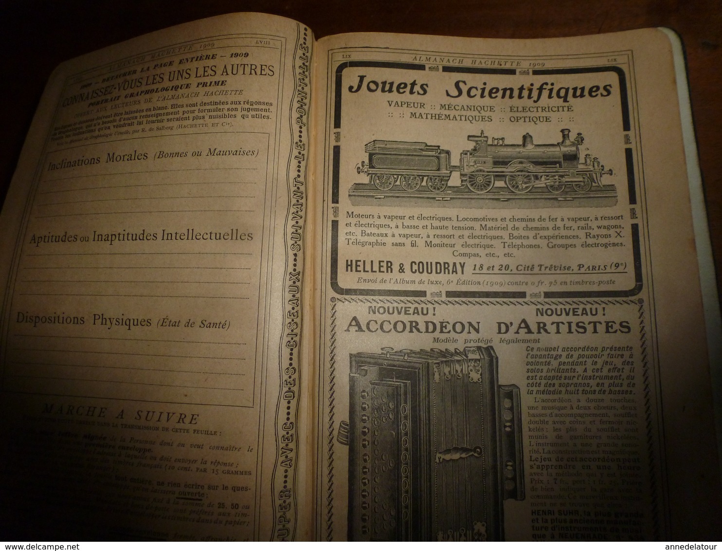 1909 En BRETAGNE 13 maris pour 1 femme, En ALSACE  2/3 de mari pour 1 femme;etc (éd. luxe) ALMANACH HACHETTE