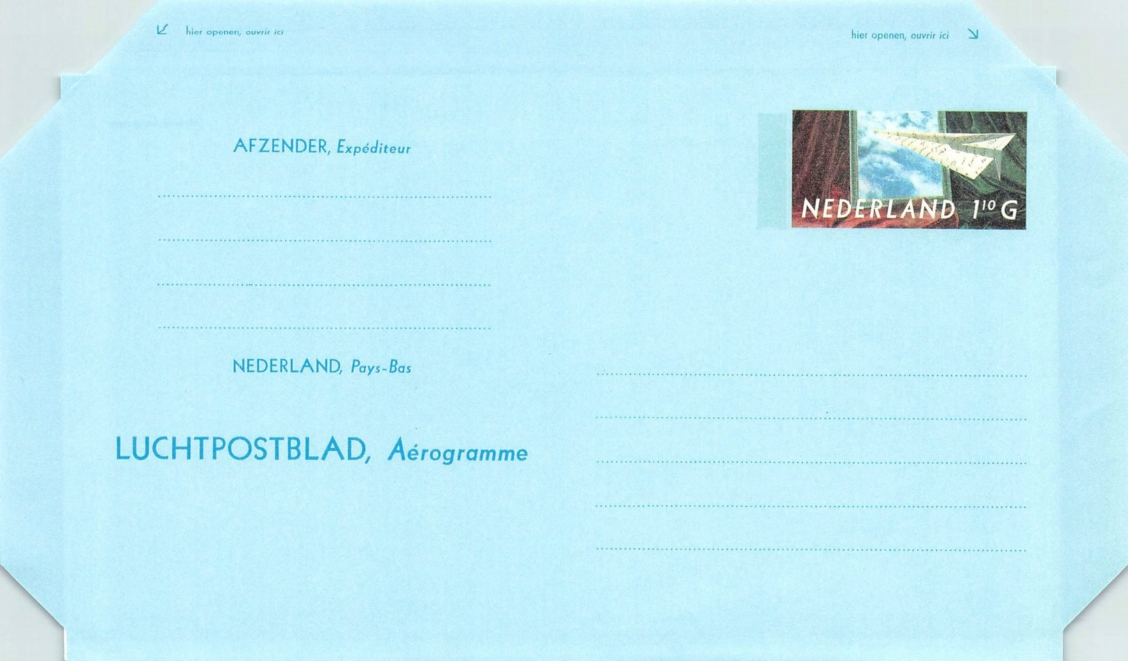 NETHERLANDS - AEROGRAMME 1G 1990 -NOT USED- Mi #LF31 - Ganzsachen