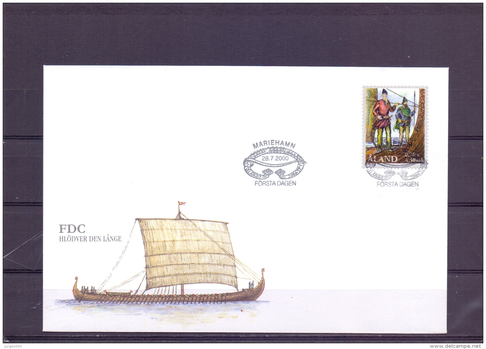 Hlödver Den Länge -  FDC - Michel 178 - Mariehamn 28/7/2000  (RM13439) - Aland