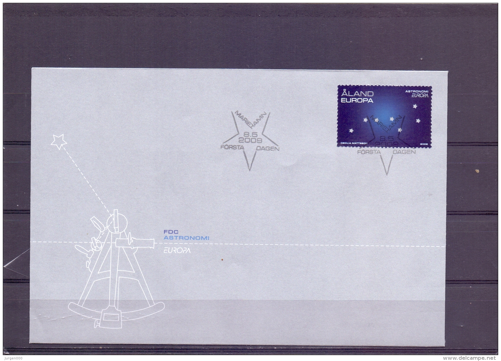 Astronomi - FDC - Michel 310  - Mariehamn  8/5/2009  (RM13497) - Aland