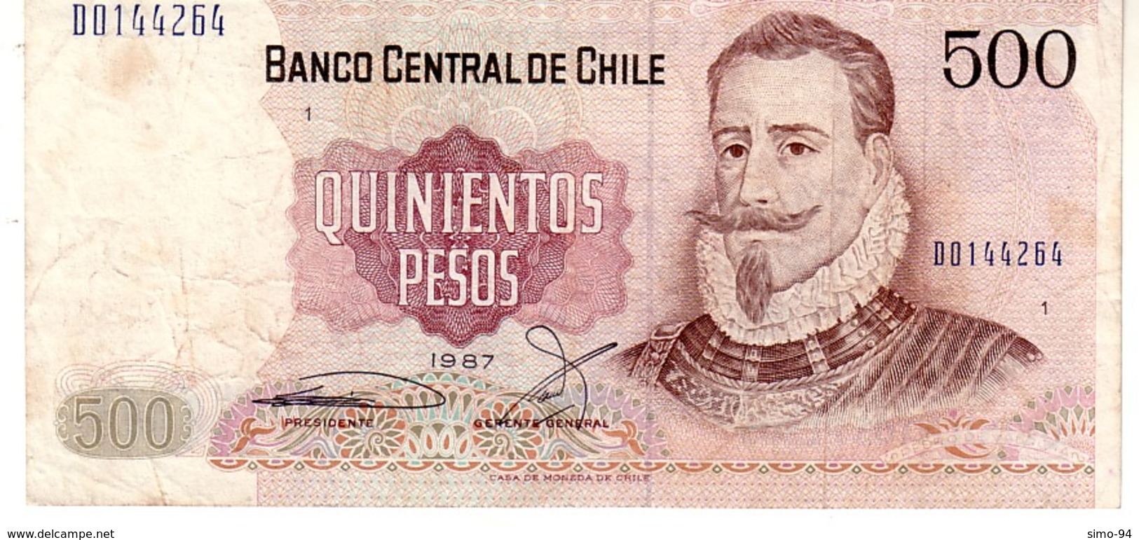 Chile P.153  500  Pesos  1997  Xf - Cile