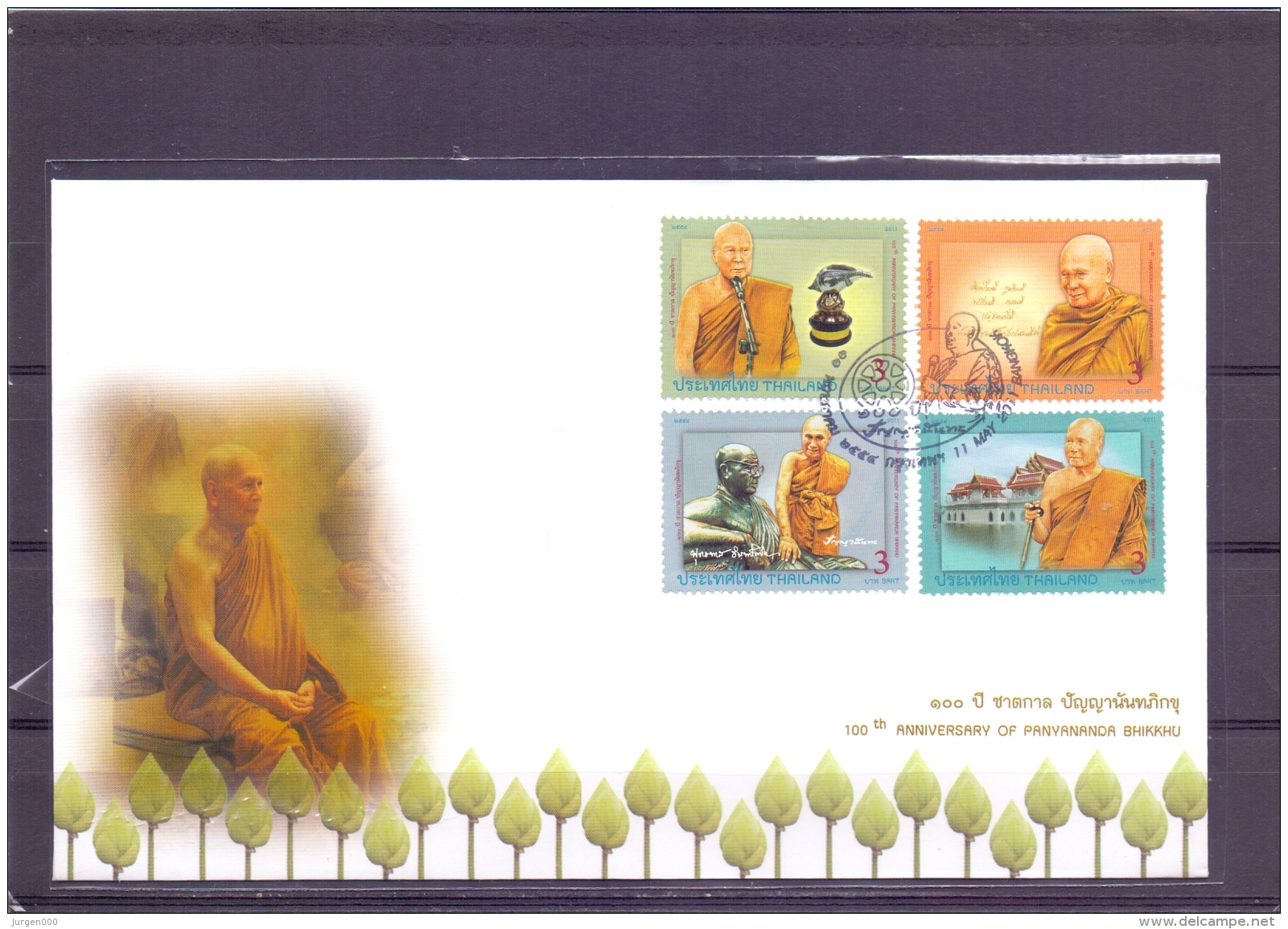 100th Anniversary Panyananda Bhikkhu - FDC - Michel 3038-41 - Bangkok 11/5/2011  (RM13698) - Thaïlande