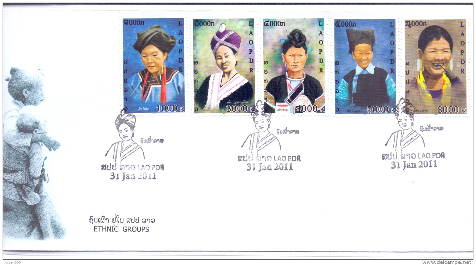 Ethnic Groups - FDC -  Michel 2187-91 -  31/1/2011  (RM13741) - Laos