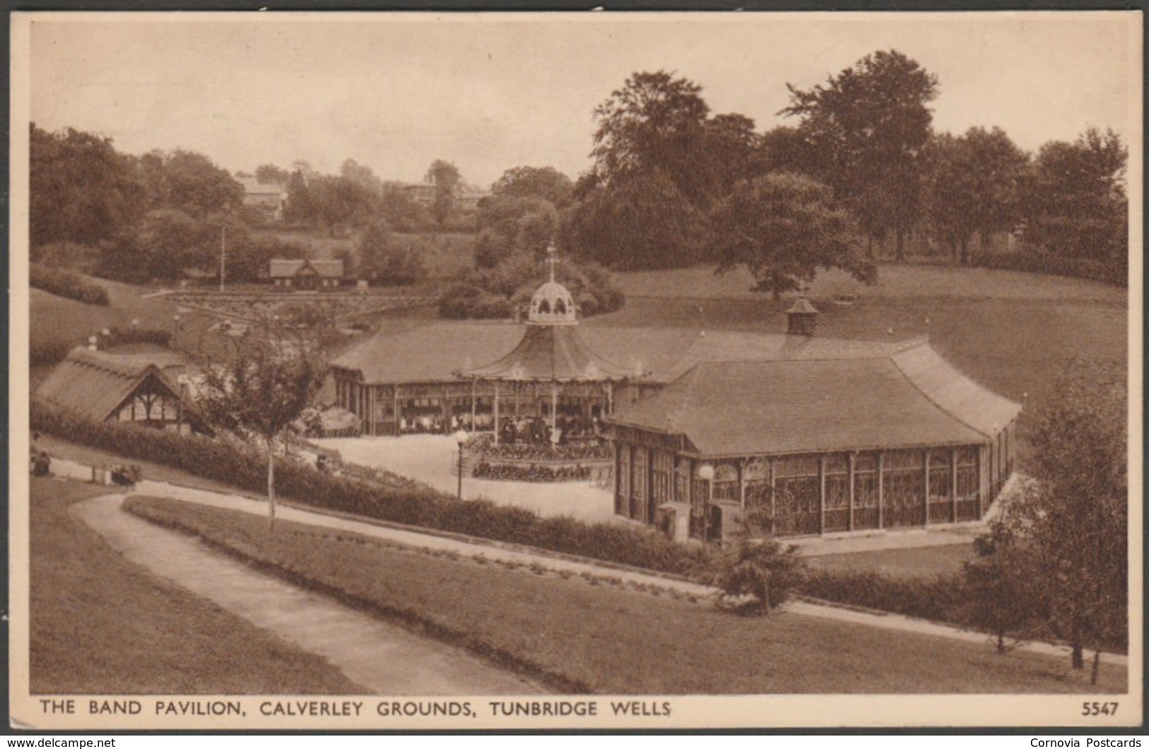 The Band Pavilion, Calverley Grounds, Tunbridge Wells, Kent, 1938 - Sweetman Postcard - Tunbridge Wells