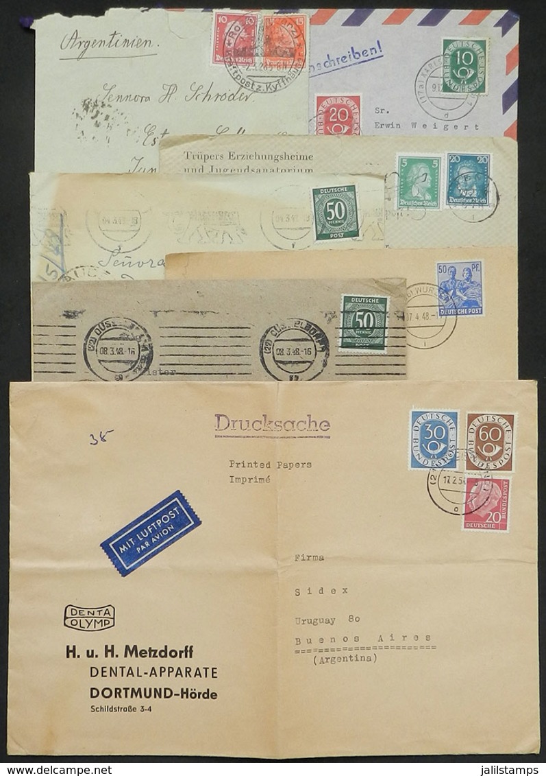 GERMANY: 7 Covers Sent To Argentine Between 1928 And 1953, With Interesting Postages And Postal Marks, General Quality I - Covers & Documents