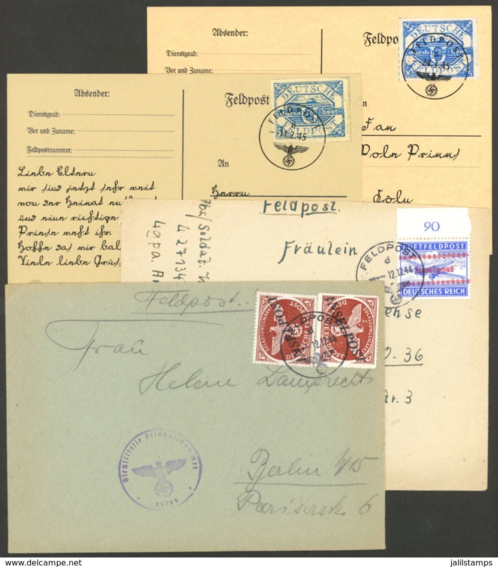 GERMANY: FORGERIES: 4 Covers Of The Years 1944/5, Forged, Interesting Group For Study And Comparison! - Brieven En Documenten