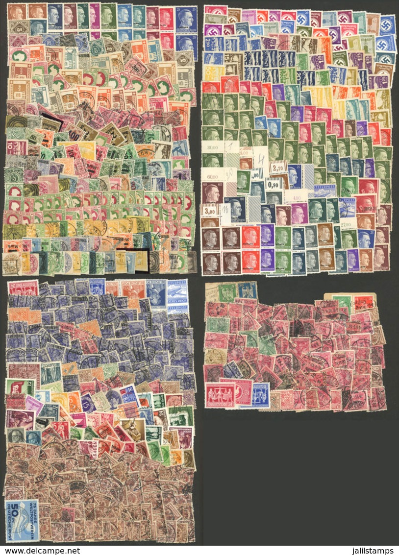 GERMANY: Lot With MANY HUNDREDS (probably Thousands) Of Stamps, Mostly Old, The General Quality Is Fine. High Catalogue  - Collections