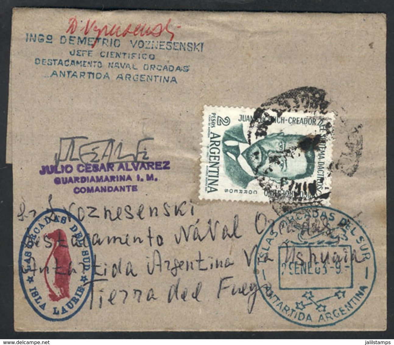 ARGENTINE ANTARCTICA (SOUTH ORKNEYS): Wrapper For Printed Matter Franked With 1P., Sent From Buenos Aires To Orcadas, Wi - Otros & Sin Clasificación