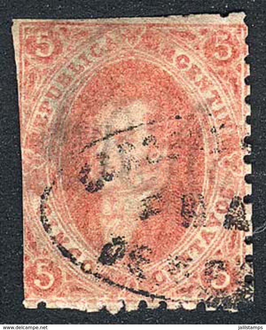 ARGENTINA: GJ.20, On PARCHMENT-LIKE PAPER, Used In Mendoza, Fine Quality, Rare! - Other & Unclassified