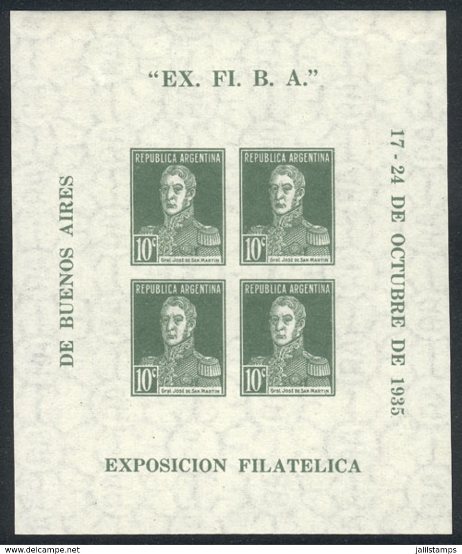 ARGENTINA: GJ.HB 1 (Sc.452), 1935 EXFIBA Philatelic Exposition, VF Quality, GJ Catalog Value US$60. - Other & Unclassified