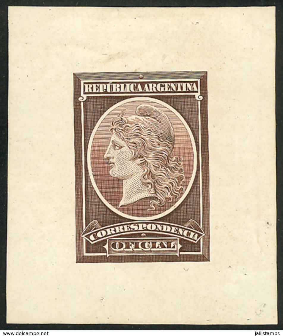 ARGENTINA: GJ.35/40, Año 1901, DIE PROOF Of The Adopted Design, Groundwork Of Crossed Lines, Printed By Cia. Sudamerican - Dienstzegels