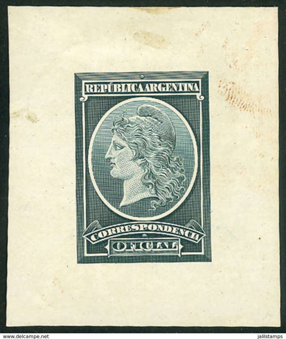 ARGENTINA: GJ.35/40, Año 1901, DIE PROOF Of The Adopted Design, Groundwork Of Crossed Lines, Printed By Cia. Sudamerican - Service