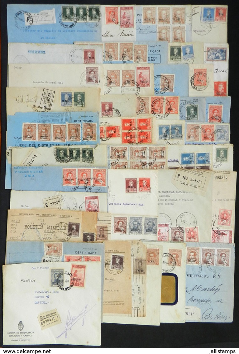 ARGENTINA: 40 Covers Or Fronts Of Covers Used (mostly) In 1920s To 1940s, There Are Nice And Varied Postages With Depart - Officials
