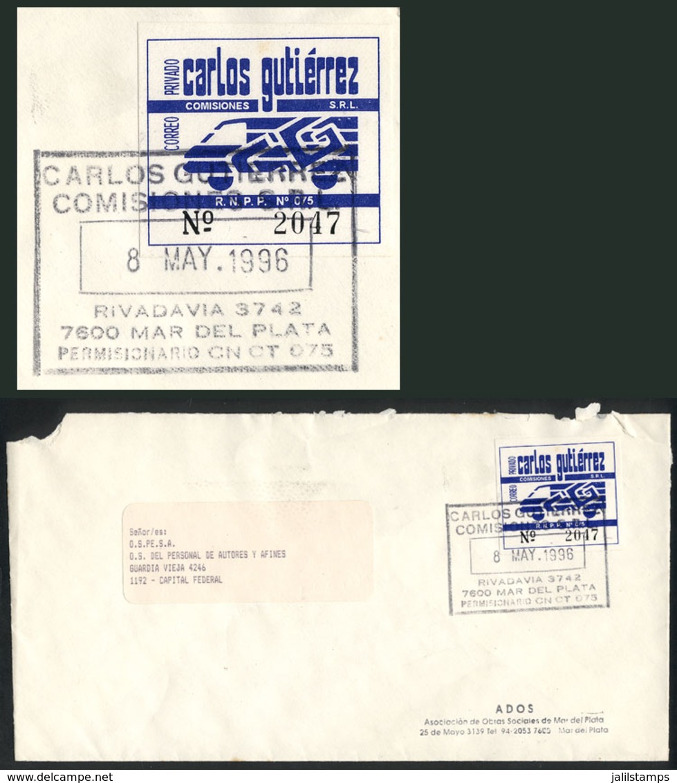 ARGENTINA: PRIVATE POST CARLOS GUTIÉRREZ: Extremely Rare Stamp With View Of A Van And Parcels, Franking A Cover Sent Fro - Andere & Zonder Classificatie