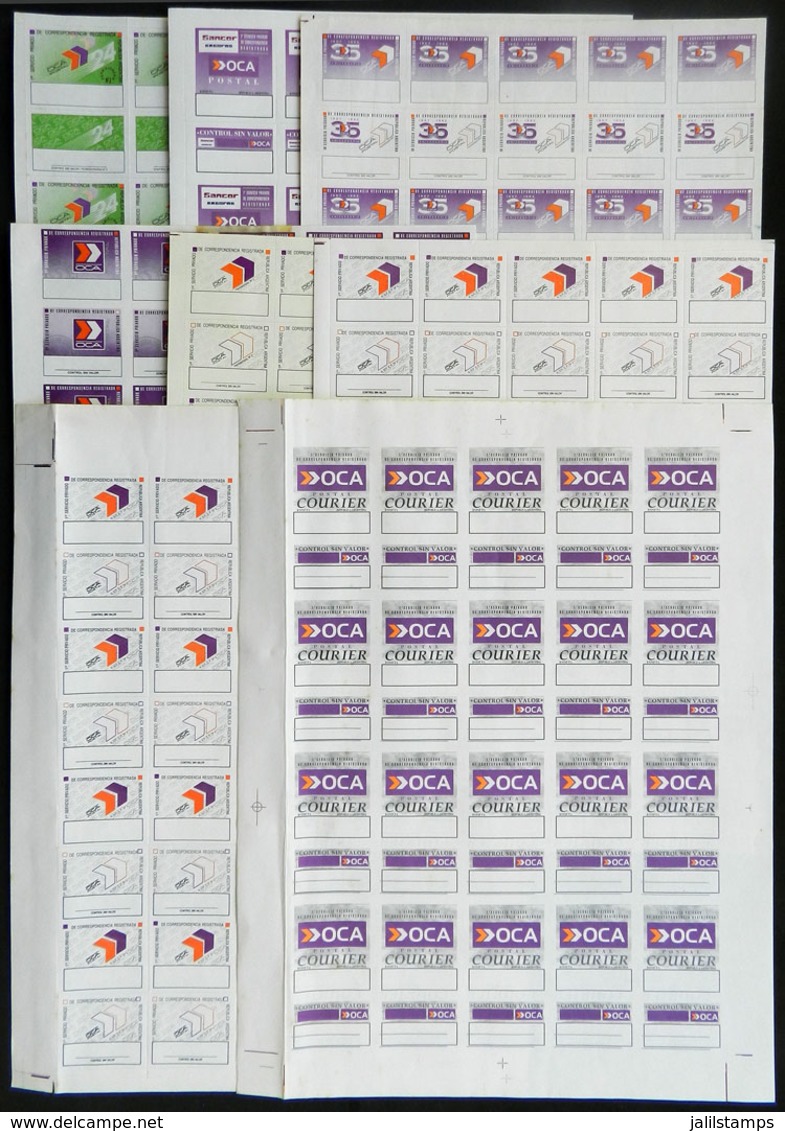 ARGENTINA: OCA: PRINTING PROOFS, 8 Different Complete Sheets, Proofs (without Numbering Or Bar Codes), Very Fine Quality - Andere & Zonder Classificatie