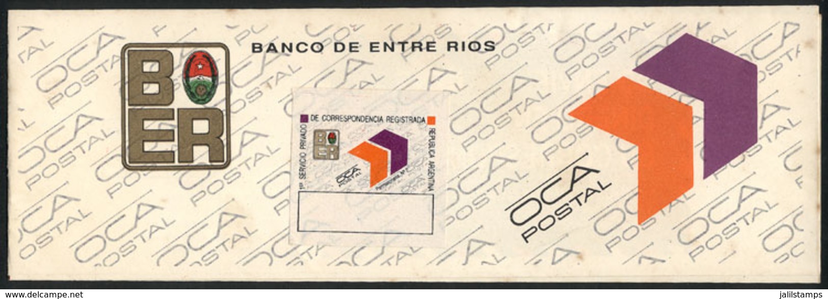 ARGENTINA: OCA: PROOF Of The Special Stamp For The Banco De Entre Rios, Glued To A Booklet Cover, VF Quality, Rare! - Other & Unclassified