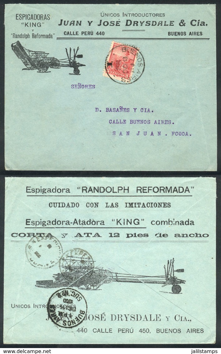 ARGENTINA: Advertising Cover (agricultural Machines) Franked With 5c. Liberty And Sent To San Juan On 13/DE/1900, VF Qua - Voorfilatelie