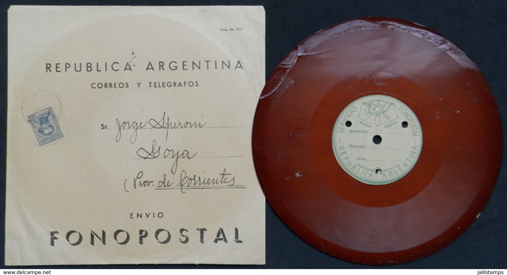 ARGENTINA: Circa 1942, Rare FONOPOST Delivery, Special Cover Sent From Buenos Aires To Goya Franked With 15c. (GJ.892),  - Préphilatélie