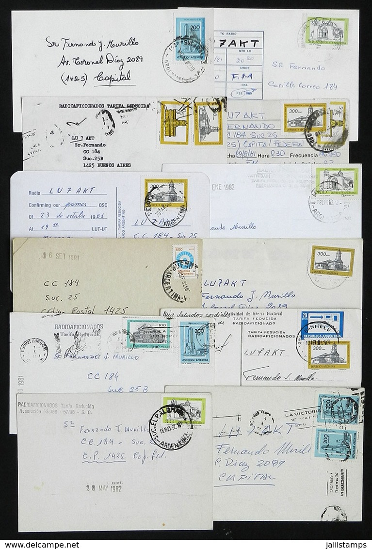 ARGENTINA: 12 QSL Cards Used Between 1980 And 1982 With SPECIAL REDUCED RATES, Very Interesting! - Prephilately