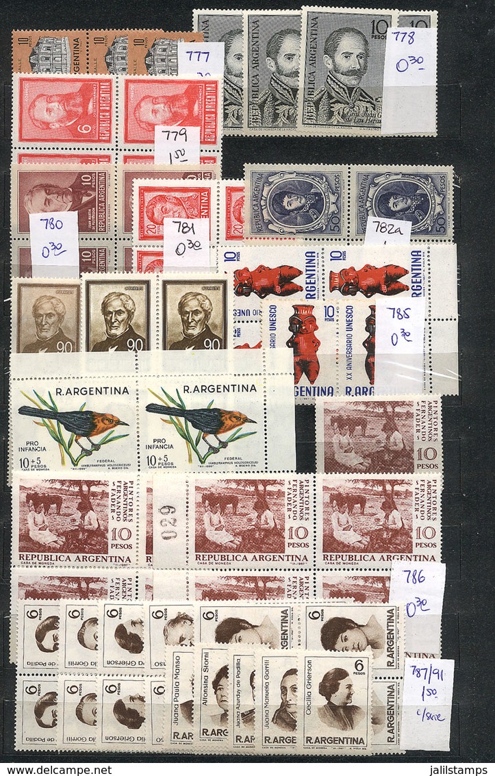 ARGENTINA: Accumulation In Stockbook, Mainly Of Mint Blocks Of 4, Most MNH And Of VF Quality (some Can Have Defects), Ca - Collections, Lots & Series