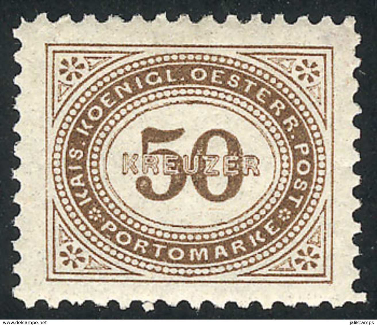 AUSTRIA: Sc.J9 (Yvert 9), 50Kr. Brown, MNH, Excellent Quality! - Other & Unclassified