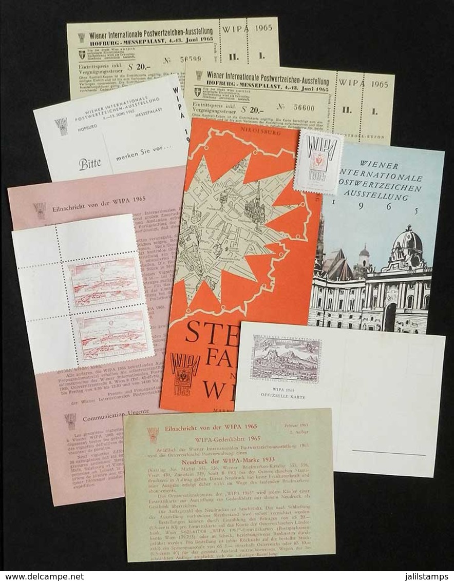 AUSTRIA: 1956 WIPA Exposition: Unused Tickets + Brochures, Cinderellas, Etc., Nice Group! - Autres & Non Classés