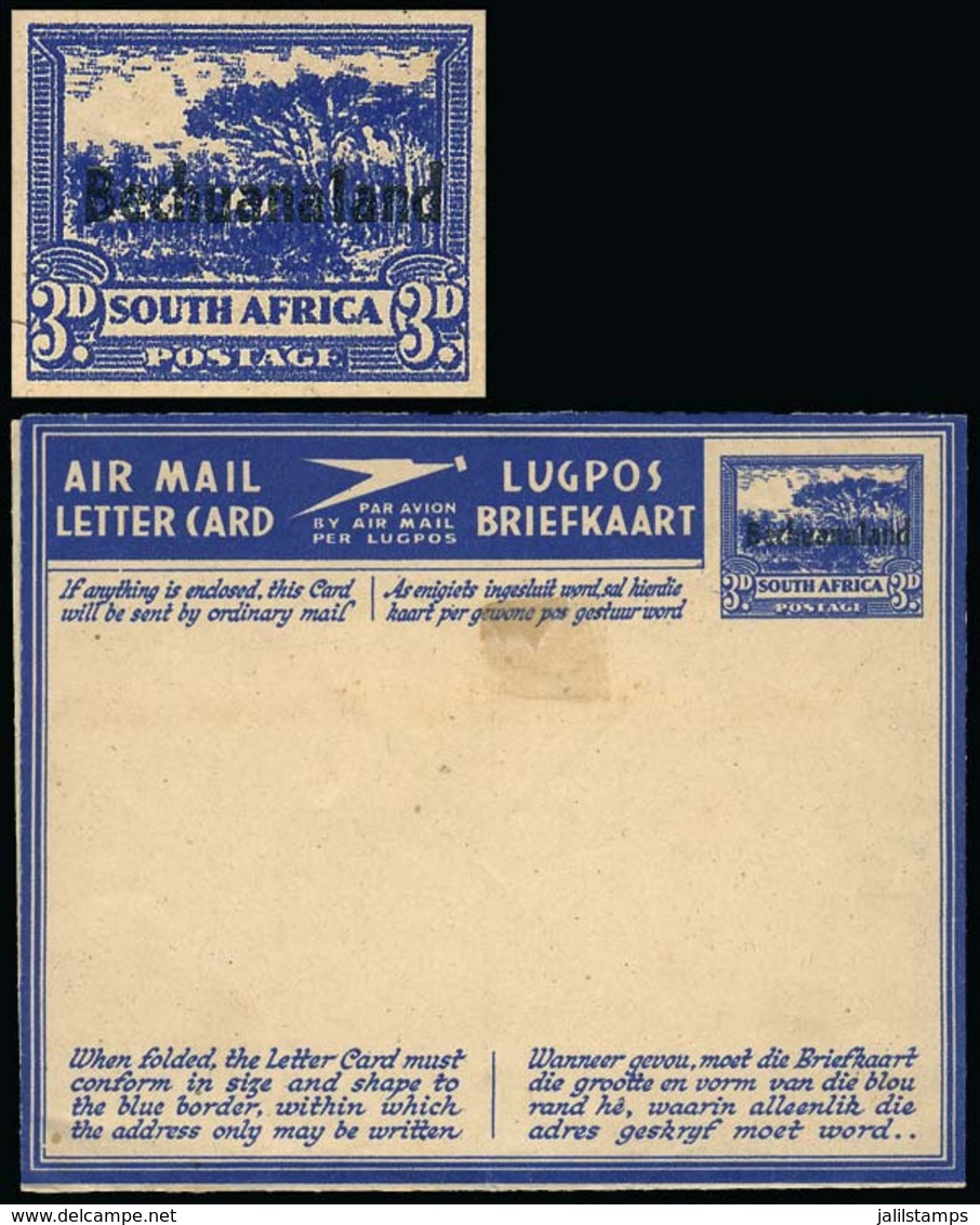 BECHUANALAND: "3p. Aerogram Of South Africa With ""BECHUANALAND"" Overprint, Interesting!" - Andere & Zonder Classificatie