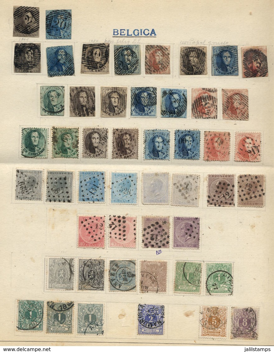 BELGIUM: Old Collection In Album Pages, Including Many Valuable Examples, Mixed Quality, Some With Defects But There Are - Colecciones