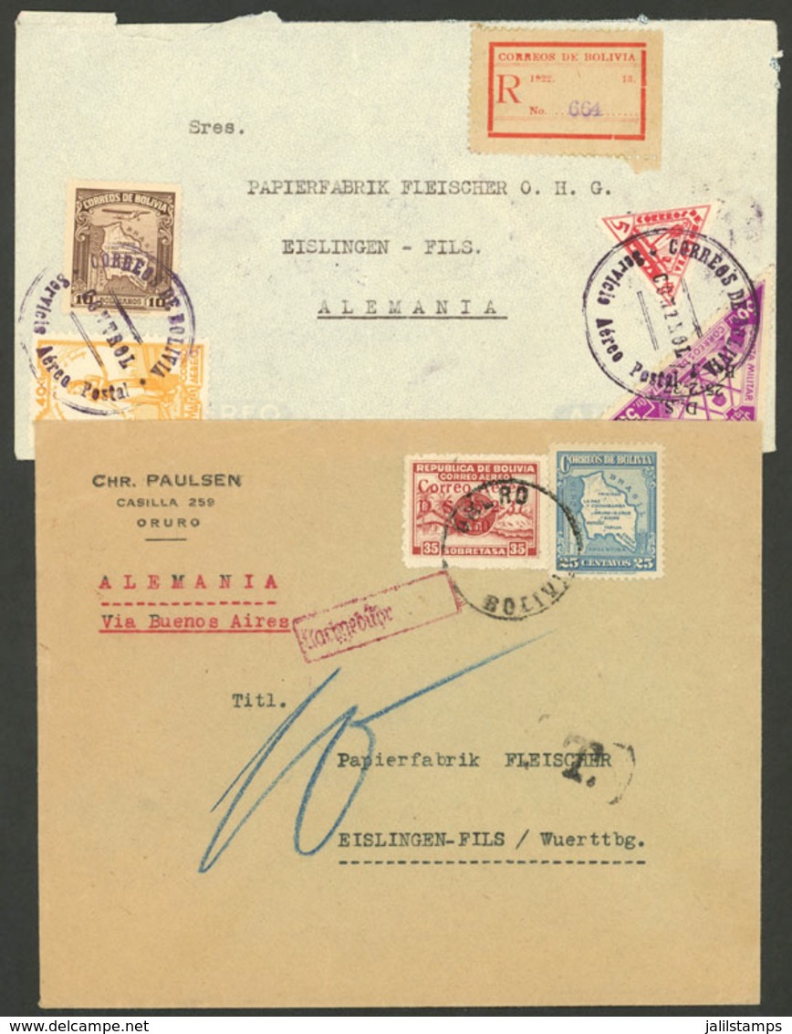 BOLIVIA: 2 Airmail Covers Sent To Germany (circa 1938), Interesting! - Bolivia