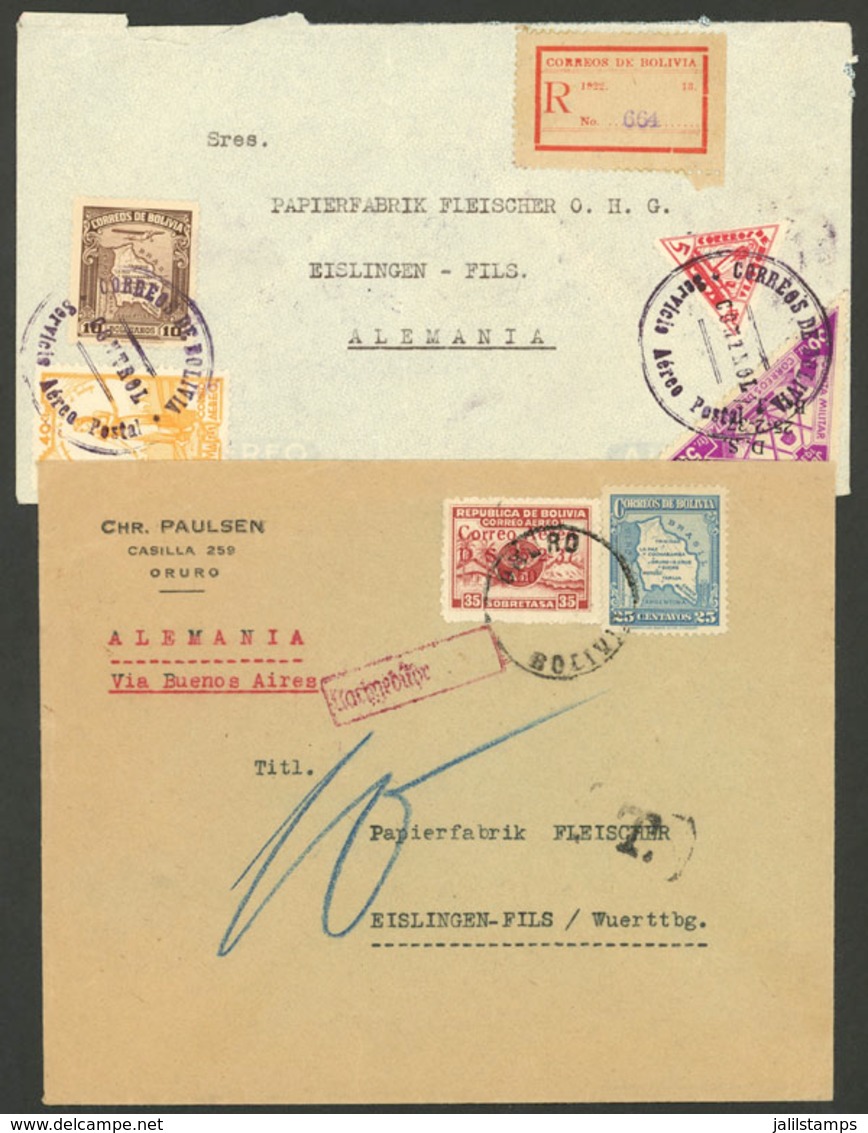 BOLIVIA: 2 Airmail Covers Sent To Germany (circa 1938), Interesting! - Bolivie