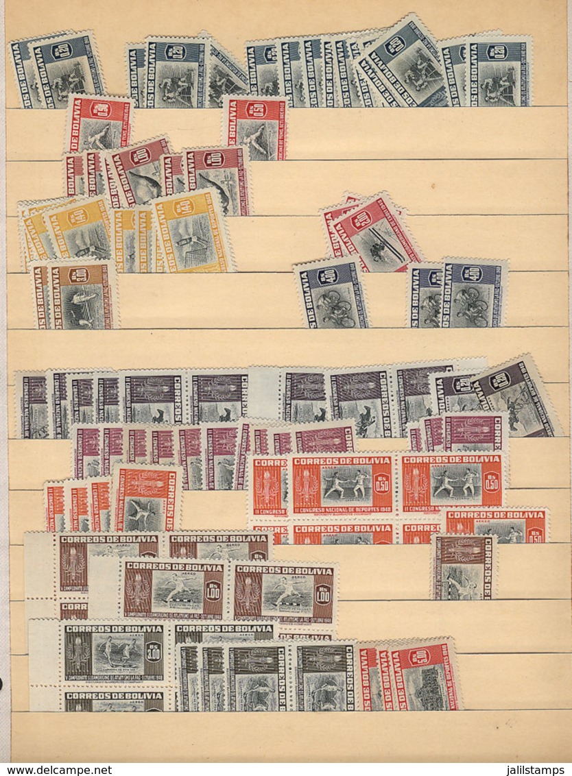 BOLIVIA: Accumulation On Stock Pages With MANY HUNDREDS Of Stamps (almost All MNH And Of Excellent Quality, High Retail  - Bolivia