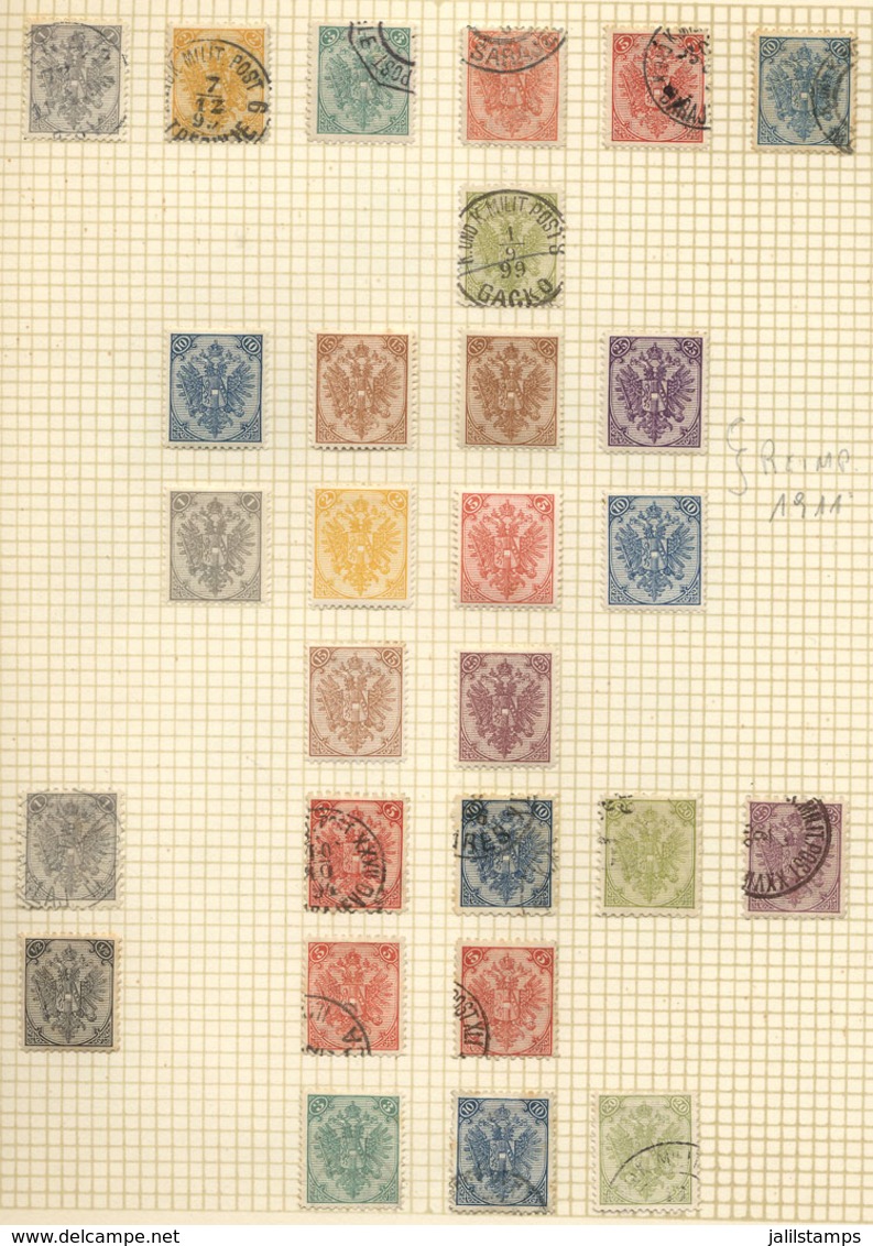 BOSNIA HERZEGOVINA: Yvert 1A And Following, 118 Examples On 4 Album Pages Developing The Sets Of 1894/8, 1900/1 And 1901 - Bosnia And Herzegovina