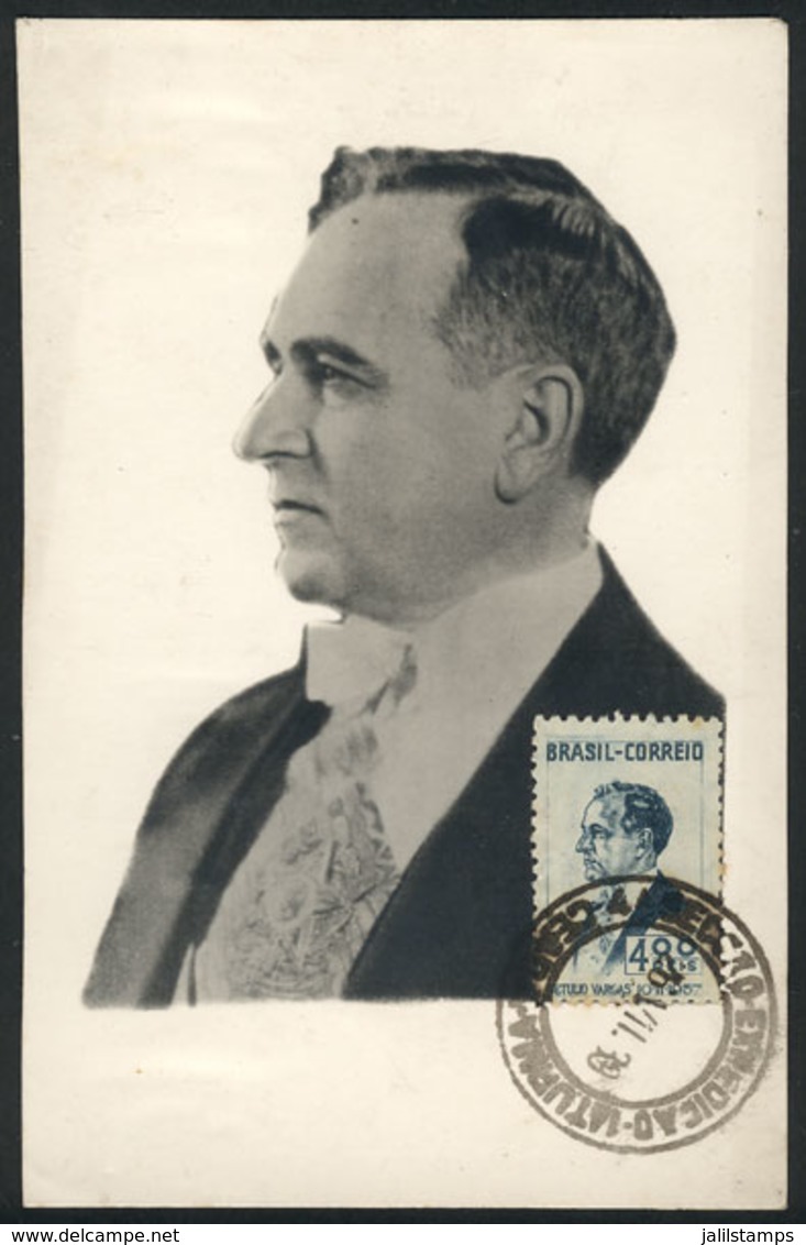 BRAZIL: President Getulio VARGAS, Maximum Card Of 1939, VF Quality - Cartes-maximum