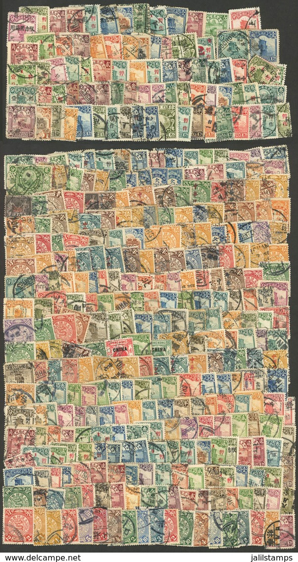 CHINA: Large Number (HUNDREDS!!) Of Used Stamps In An Envelope (a Few Unused), The General Quality Is Fine To Very Fine  - Verzamelingen & Reeksen