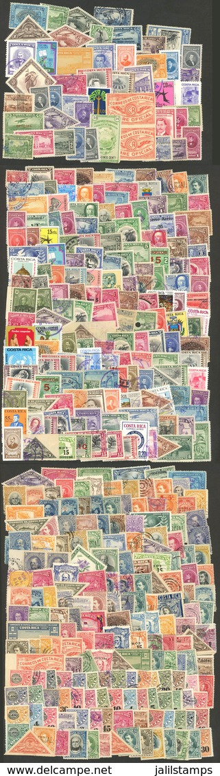COSTA RICA: Envelope With Several Hundreds Stamps, Mainly Old And Of Very Fine Quality. It Includes Many Rare And Scarce - Costa Rica