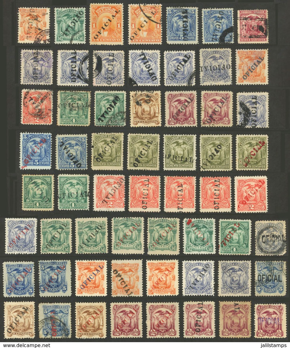 ECUADOR: Lot Of Old Overprinted Stamps, Used Or Mint, Very Fine General Quality. It Includes Some With RED Ovpt And Also - Ecuador